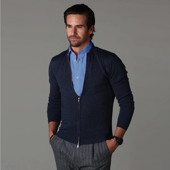 Collar & Co. Semi-Spread Collar Polo French Blue R126 - Picture 8 of 9